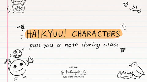 haikyuu handwriting thread: notes in class pt. 1