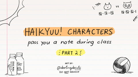 haikyuu handwriting thread: notes in class pt. 2