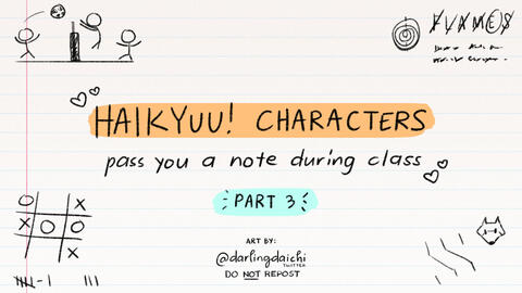 haikyuu handwriting thread: notes in class pt. 3